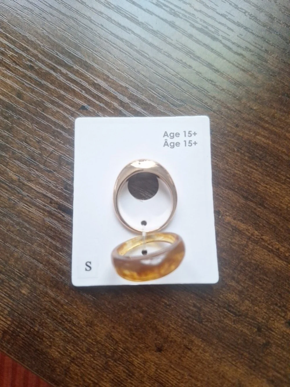 GAP Amber Resin Dome Ring with Gold Band